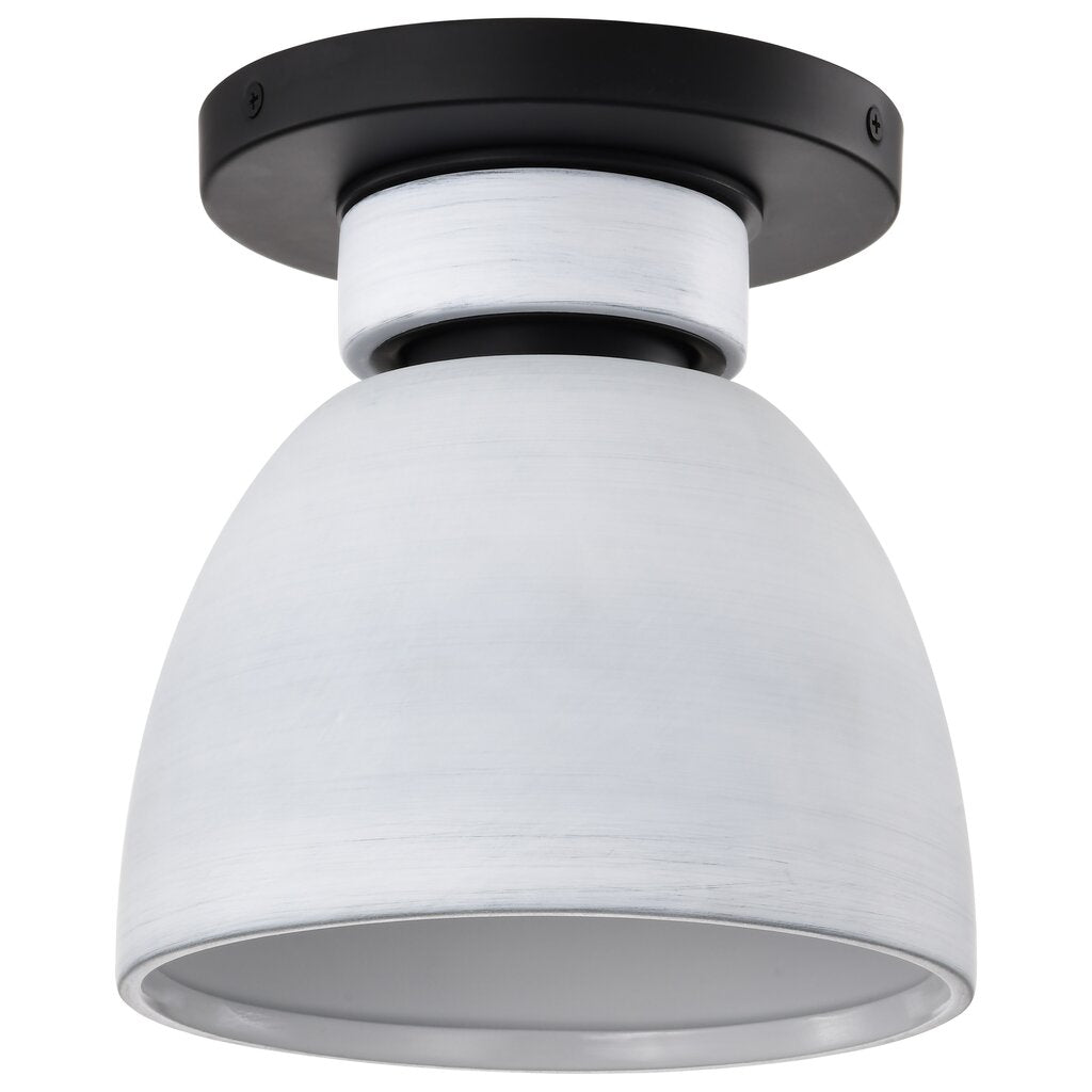 Satco 60-8011 Fixture Collins - 8 Inch Flush Mount Ceramic with Silver