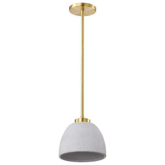 Satco 60-8002 Fixture Collins - 8 Inch Mini Pendant Ceramic with Gold