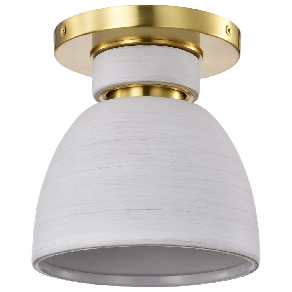 Satco 60-8001 Fixture Collins - 8 Inch Flush Mount Ceramic with Gold