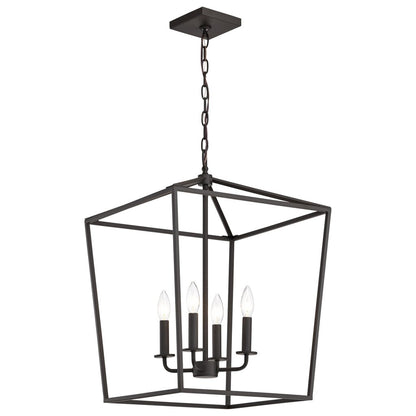 Satco 60-7952 Fixture Emma 4 Light Large Pendant - Dark Bronze Finish