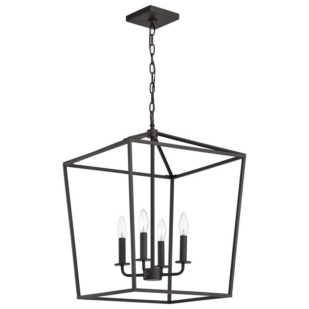 Satco 60-7952 Fixture Emma 4 Light Large Pendant - Dark Bronze Finish