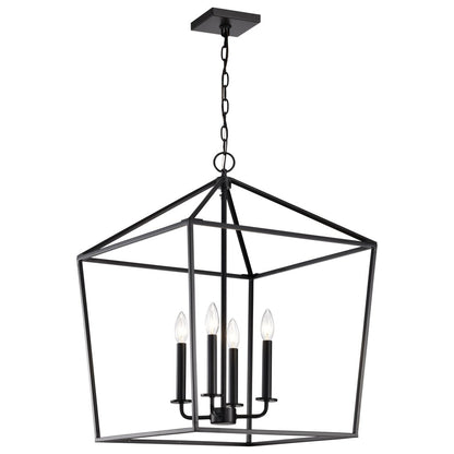 Satco 60-7942 Fixture Emma 4 Light Large Pendant - Matte Black Finish