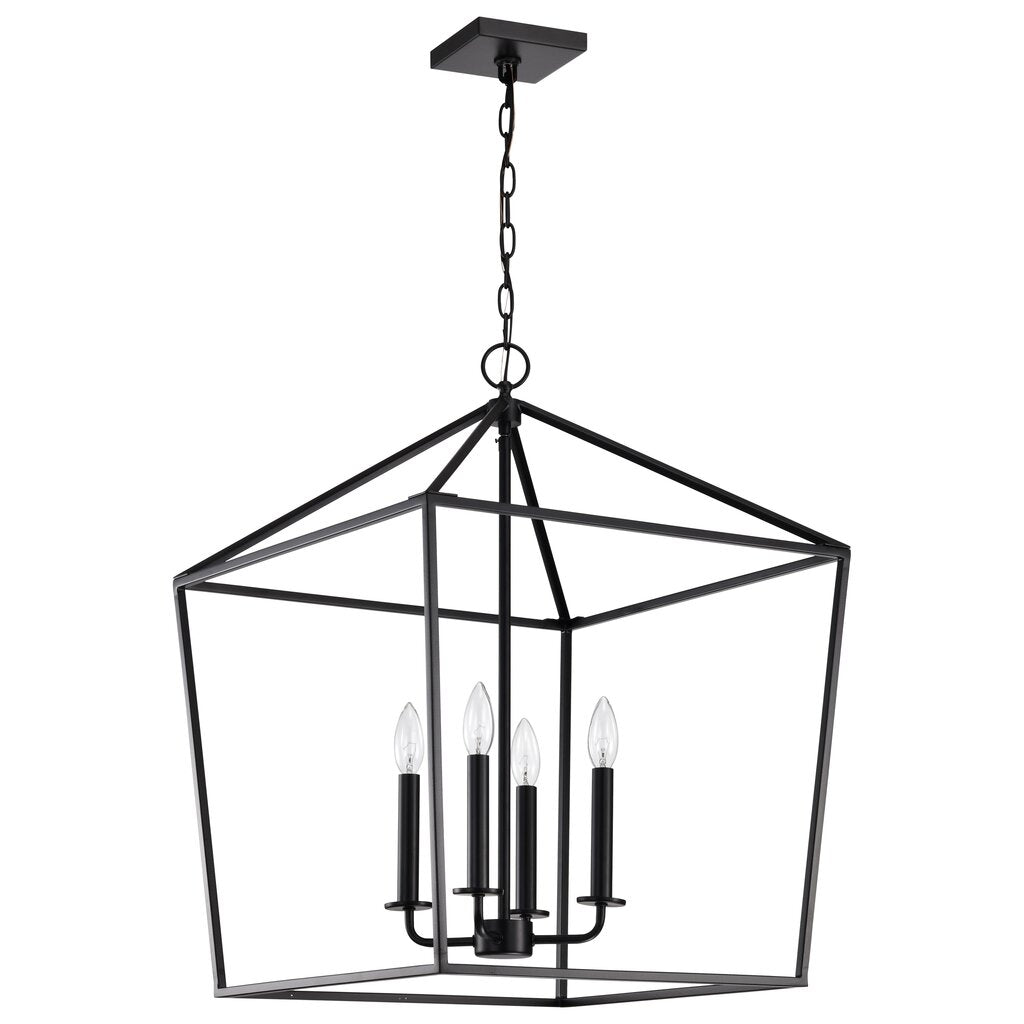 Satco 60-7942 Fixture Emma 4 Light Large Pendant - Matte Black Finish
