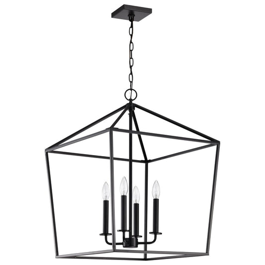Satco 60-7942 Fixture Emma 4 Light Large Pendant - Matte Black Finish