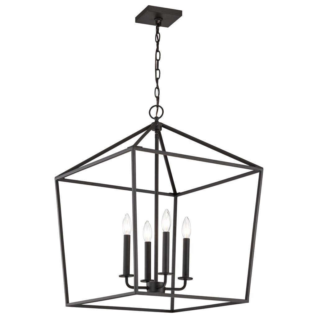 Satco 60-7941 Fixture Emma 4 Light Small Pendant - Matte Black Finish
