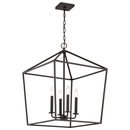 Satco 60-7941 Fixture Emma 4 Light Small Pendant - Matte Black Finish