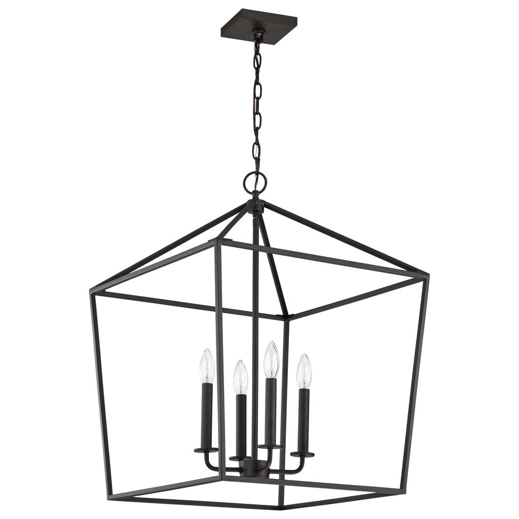 Satco 60-7941 Fixture Emma 4 Light Small Pendant - Matte Black Finish