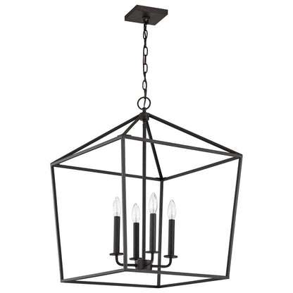 Satco 60-7941 Fixture Emma 4 Light Small Pendant - Matte Black Finish