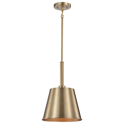 Satco 60-7939 Fixture Alexis 1 Light Small Pendant - Burnished Brass