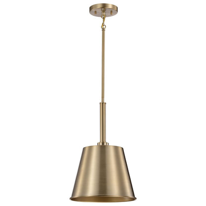 Satco 60-7939 Fixture Alexis 1 Light Small Pendant - Burnished Brass