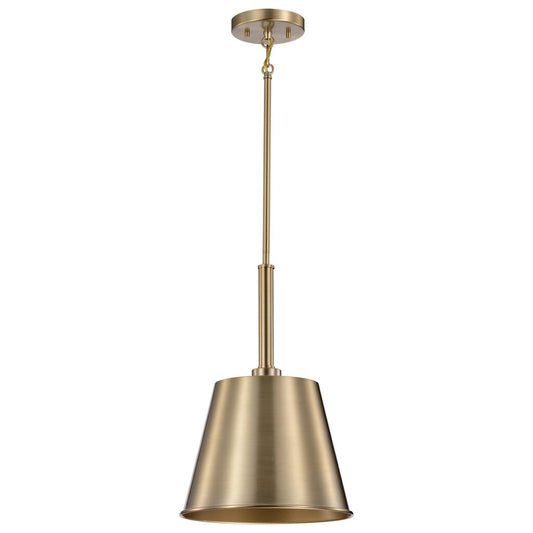 Satco 60-7939 Fixture Alexis 1 Light Small Pendant - Burnished Brass