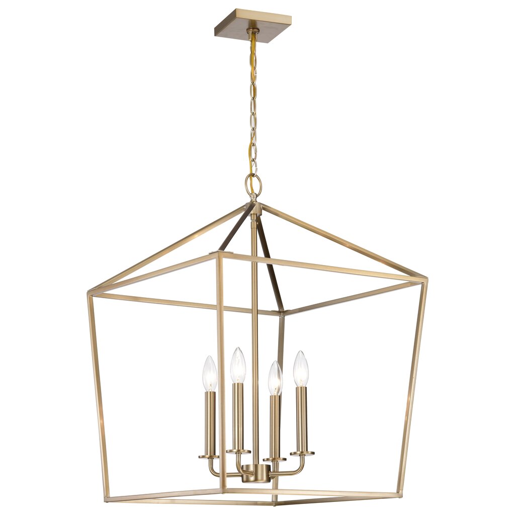 Satco 60-7932 Fixture Emma 4 Light Large Pendant - Burnished Brass