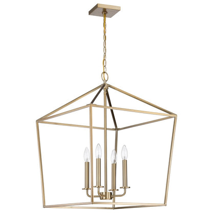Satco 60-7932 Fixture Emma 4 Light Large Pendant - Burnished Brass