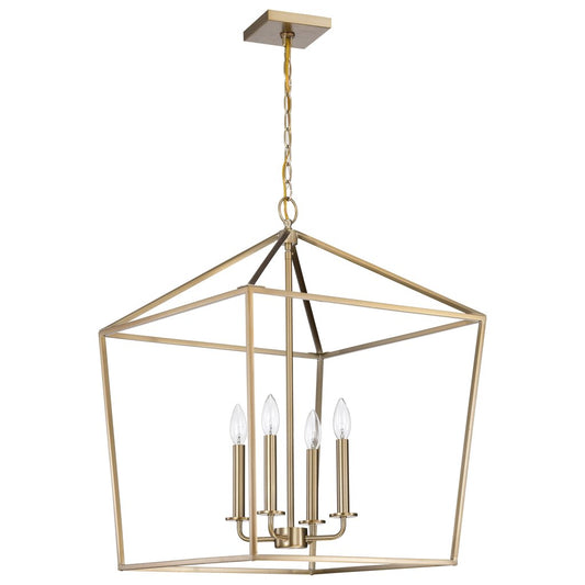 Satco 60-7932 Fixture Emma 4 Light Large Pendant - Burnished Brass