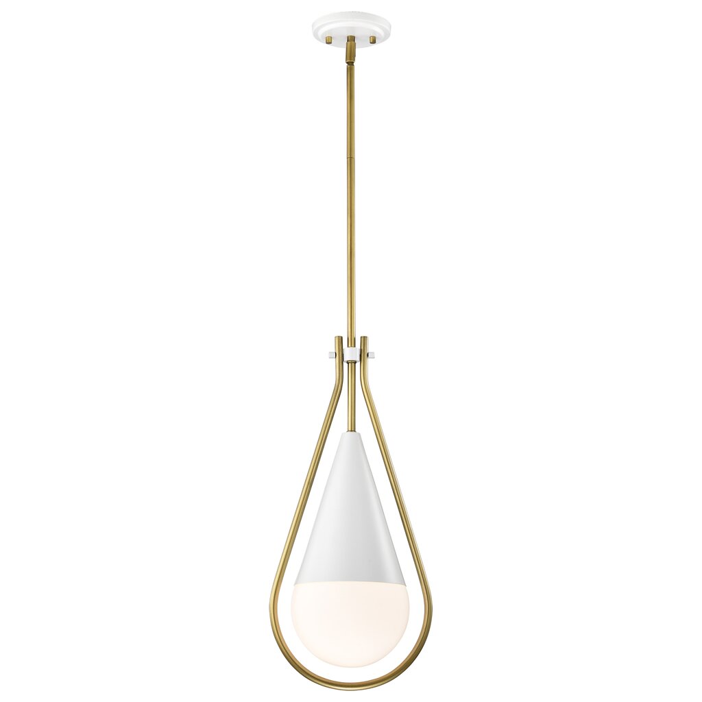 Satco 60-7923 Fixture Admiral 1 Light Pendant - 10 Inches Matte White