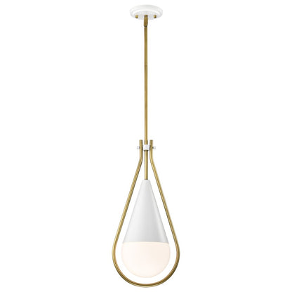 Satco 60-7923 Fixture Admiral 1 Light Pendant - 10 Inches Matte White
