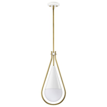 Satco 60-7923 Fixture Admiral 1 Light Pendant - 10 Inches Matte White