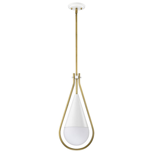 Satco 60-7923 Fixture Admiral 1 Light Pendant - 10 Inches Matte White