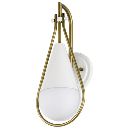 Satco 60-7921 Fixture Admiral 1 Light Wall Sconce - Matte White and