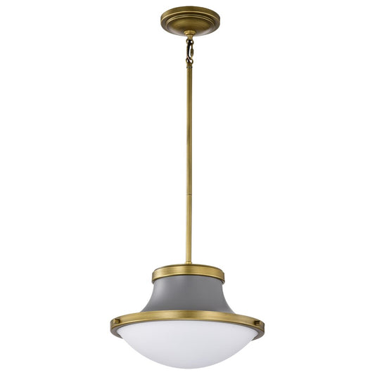 Satco 60-7917 Fixture Lafayette 1 Light Pendant - 14 Inches Gray