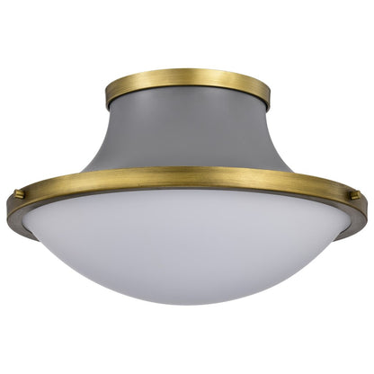 Satco 60-7916 Fixture Lafayette 3 Light Flush Mount - 18 Inches Gray