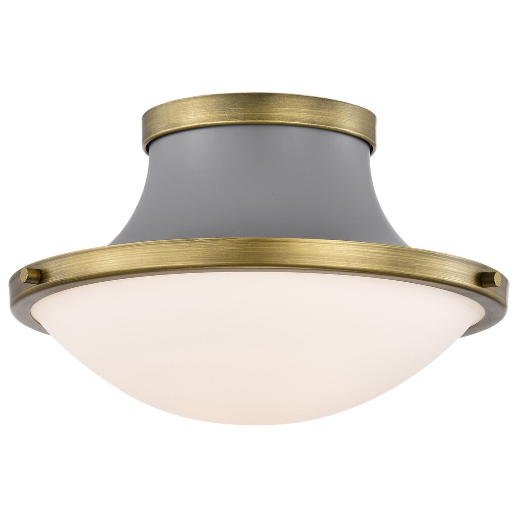 Satco 60-7915 Fixture Lafayette 1 Light Flush Mount - 14 Inches Gray