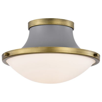 Satco 60-7915 Fixture Lafayette 1 Light Flush Mount - 14 Inches Gray