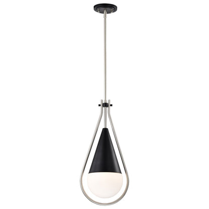 Satco 60-7913 Fixture Admiral 1 Light Pendant - 10 Inches Matte Black
