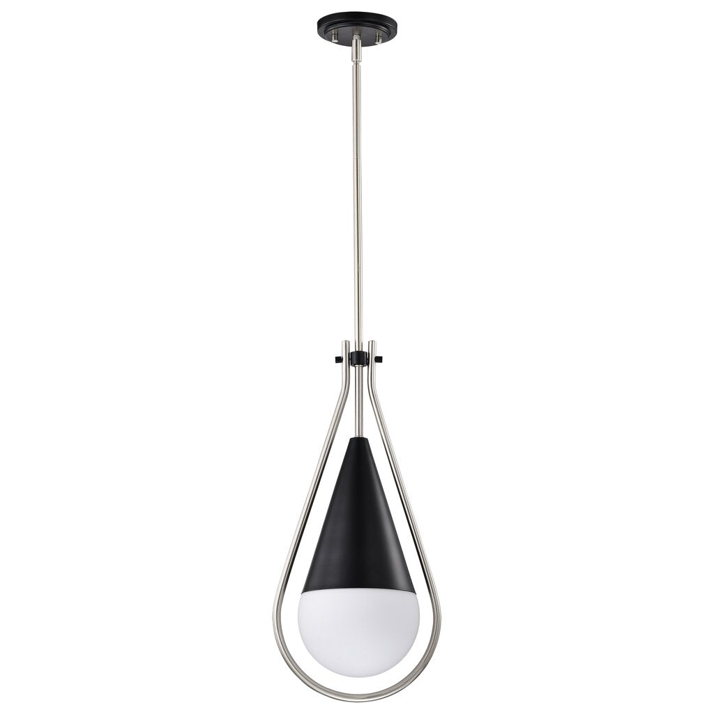Satco 60-7913 Fixture Admiral 1 Light Pendant - 10 Inches Matte Black