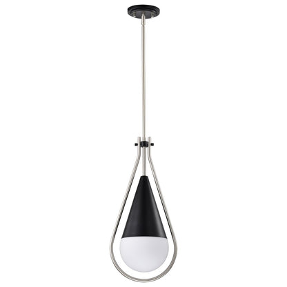 Satco 60-7913 Fixture Admiral 1 Light Pendant - 10 Inches Matte Black