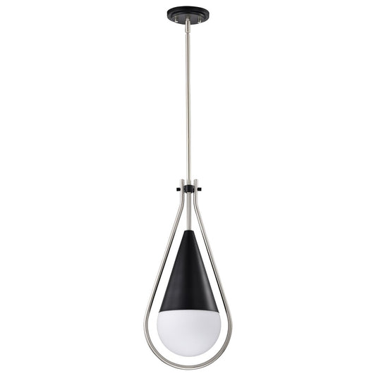 Satco 60-7913 Fixture Admiral 1 Light Pendant - 10 Inches Matte Black
