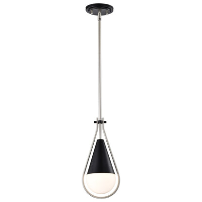 Satco 60-7912 Fixture Admiral 1 Light Pendant - 6 Inches Matte Black