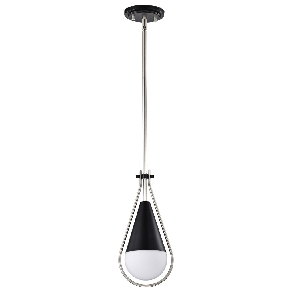 Satco 60-7912 Fixture Admiral 1 Light Pendant - 6 Inches Matte Black