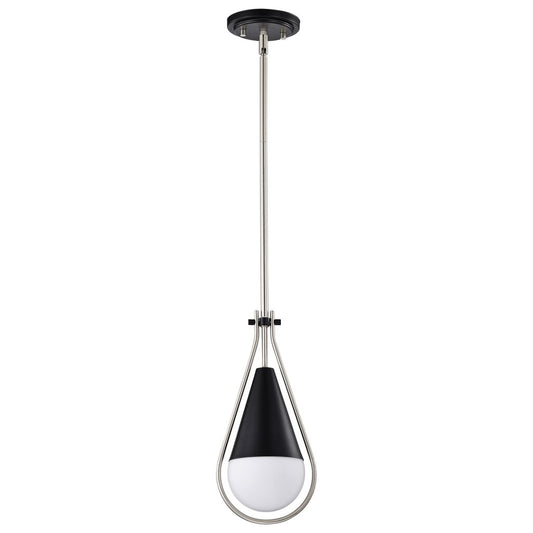 Satco 60-7912 Fixture Admiral 1 Light Pendant - 6 Inches Matte Black