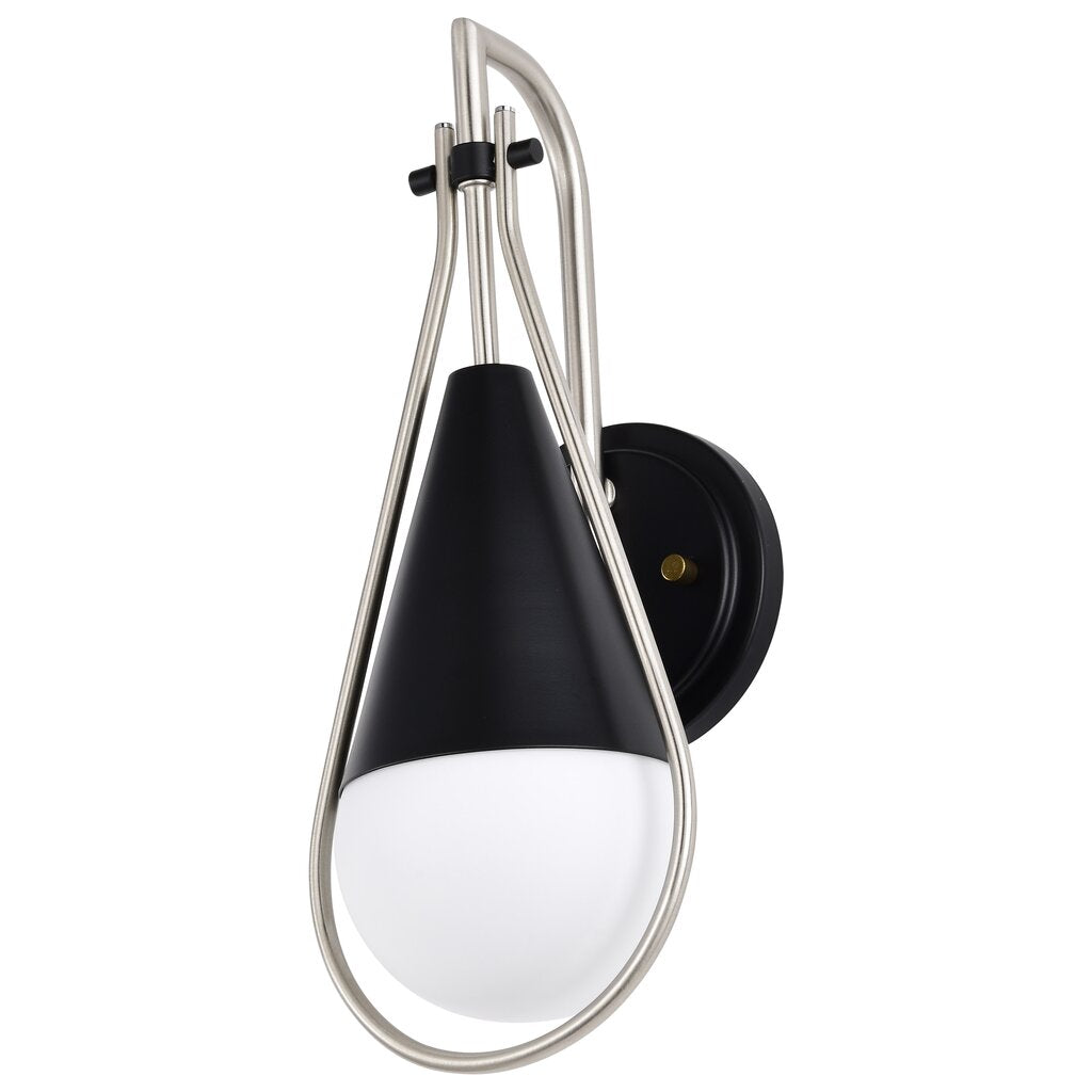 Satco 60-7911 Fixture Admiral 1 Light Wall Sconce - Matte Black and