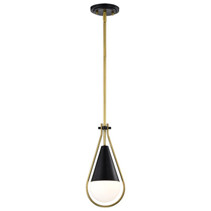 Satco 60-7903 Fixture Admiral 1 Light Pendant - 10 Inches Matte Black