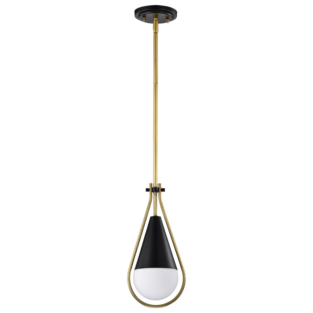 Satco 60-7903 Fixture Admiral 1 Light Pendant - 10 Inches Matte Black