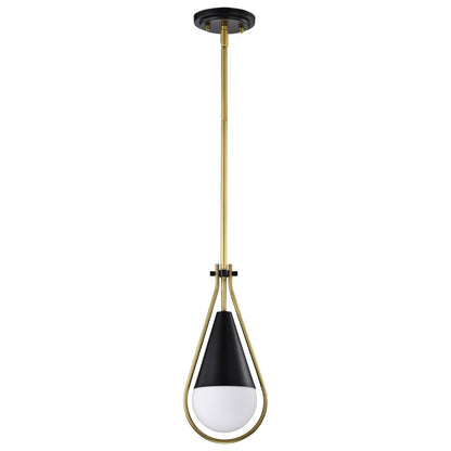 Satco 60-7903 Fixture Admiral 1 Light Pendant - 10 Inches Matte Black