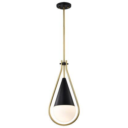 Satco 60-7902 Fixture Admiral 1 Light Pendant - 6 Inches Matte Black