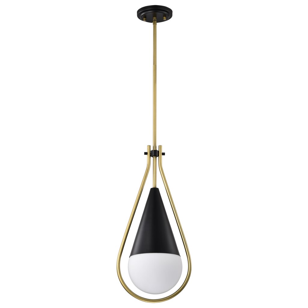 Satco 60-7902 Fixture Admiral 1 Light Pendant - 6 Inches Matte Black