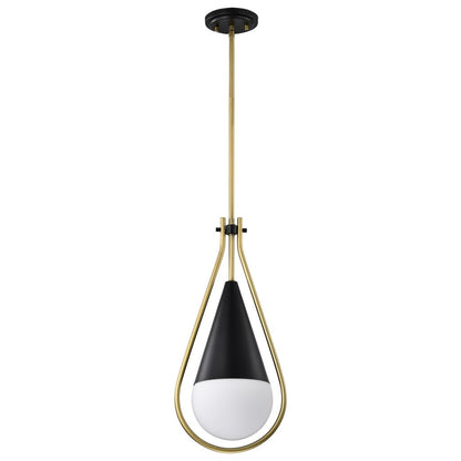 Satco 60-7902 Fixture Admiral 1 Light Pendant - 6 Inches Matte Black
