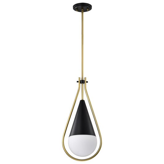 Satco 60-7902 Fixture Admiral 1 Light Pendant - 6 Inches Matte Black