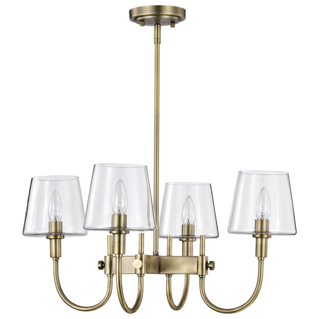 Satco 60-7885 Fixture Brookside 4 Light Chandelier - Vintage Brass