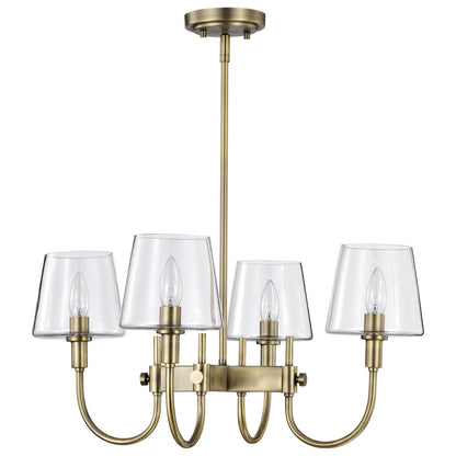 Satco 60-7885 Fixture Brookside 4 Light Chandelier - Vintage Brass