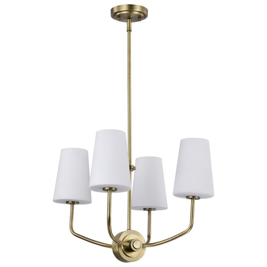 Satco 60-7884 Fixture Cordello 4 Light Chandelier - Vintage Brass
