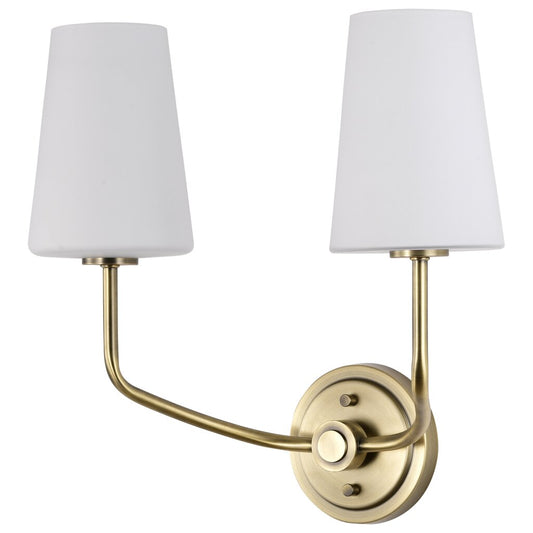 Satco 60-7882 Fixture Cordello 2 Light Sconce - Vintage Brass Finish