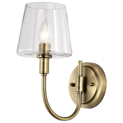 Satco 60-7881 Fixture Brookside 1 Light Sconce - Vintage Brass Finish