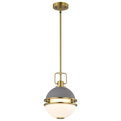 Satco 60-7875 Fixture Everton 1 Light Pendant - 10 Inches Matte Gray