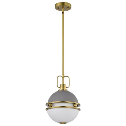 Satco 60-7875 Fixture Everton 1 Light Pendant - 10 Inches Matte Gray