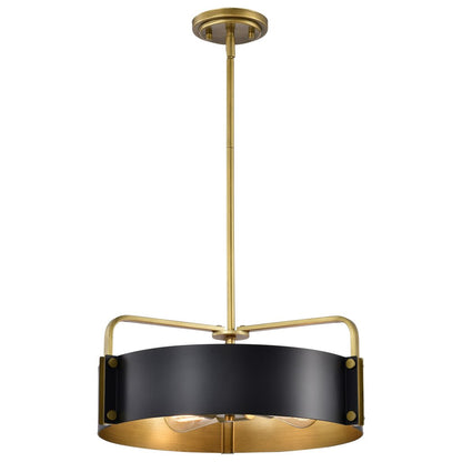 Satco 60-7843 Fixture Altos 4 Light Medium Pendant - Matte Black and